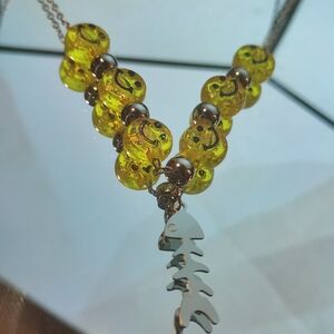 Yellow Smiley Bead Necklace